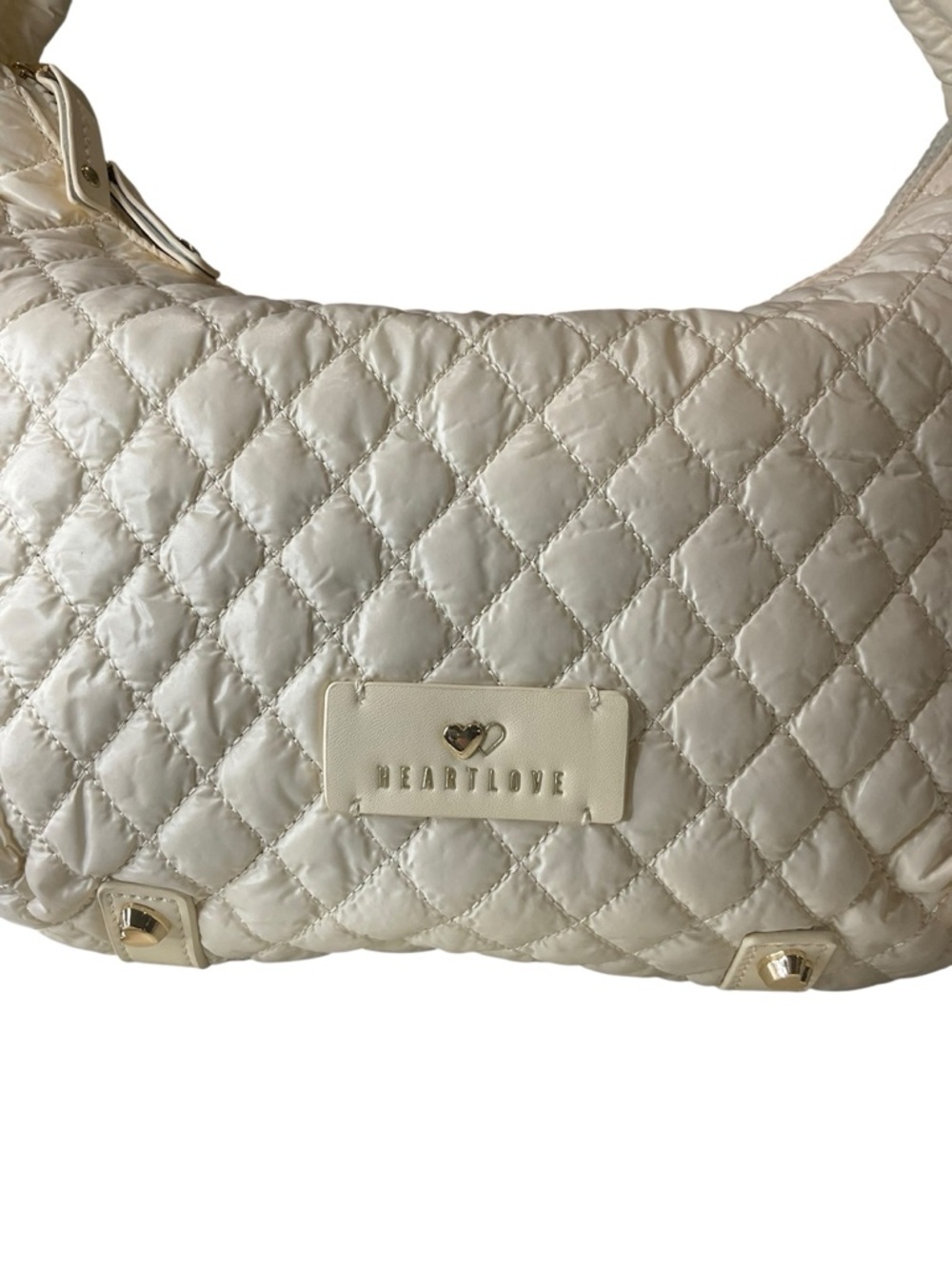 Quilted Cream Shoulder Bag by Heart Love - Everyday Hobo - Picture 4 of 9